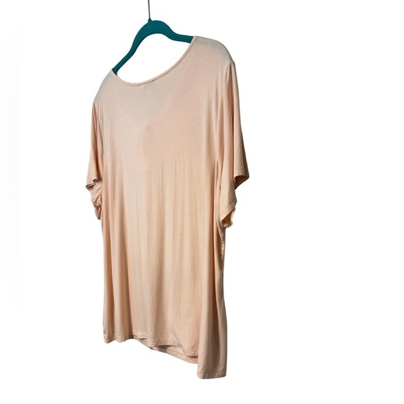 Liz Claiborne Peach Short Sleeve Shirt with Neckline Tie Knot Size 1X - Picture 7 of 10